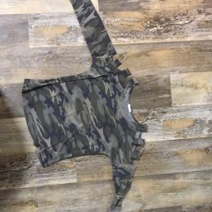 Camouflage long sleeve top